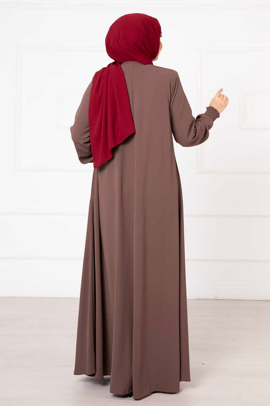 Mevlana Abaya in visone con maniche Gipel