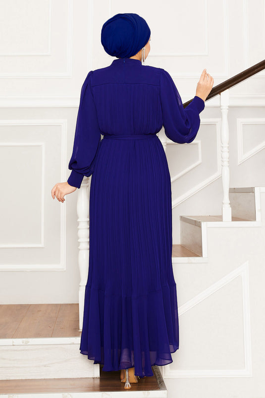 Robe de soirée hijab à manches en organza Saxe