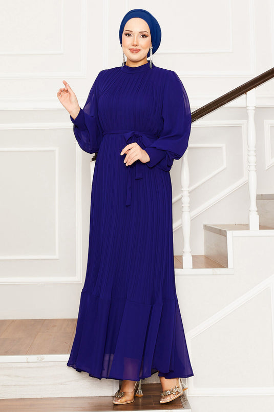 Robe de soirée hijab à manches en organza Saxe