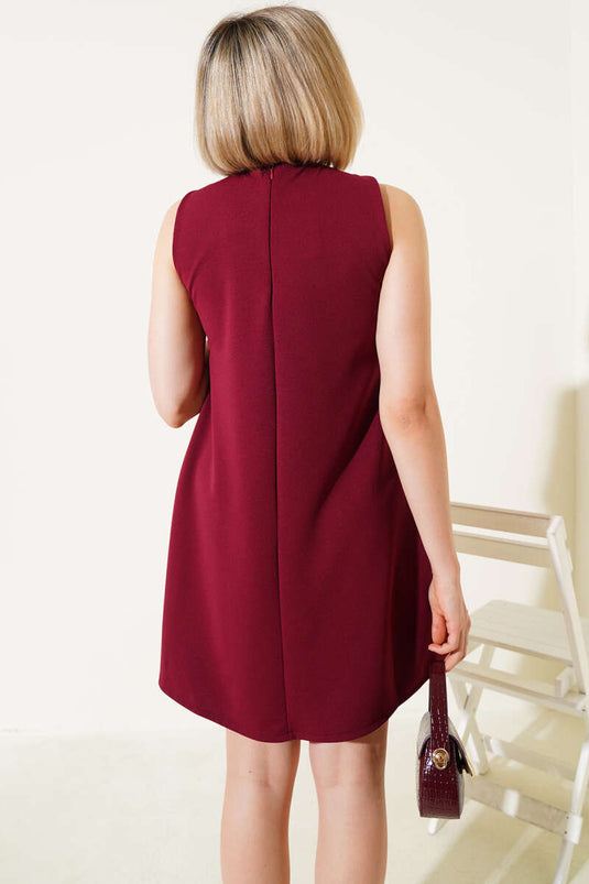 Robe mini débardeur sans manches bordeaux
