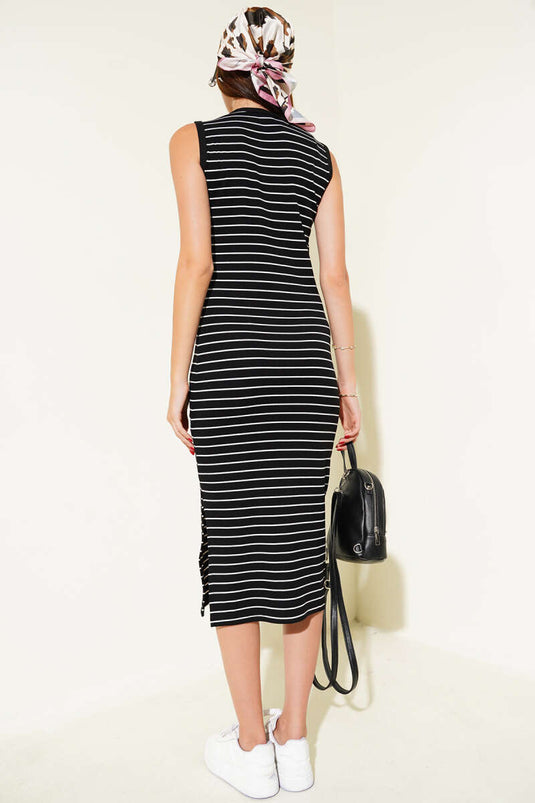 Abito midi senza maniche nero