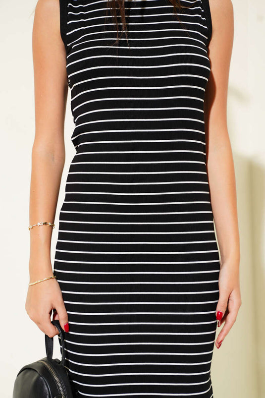 Abito midi senza maniche nero