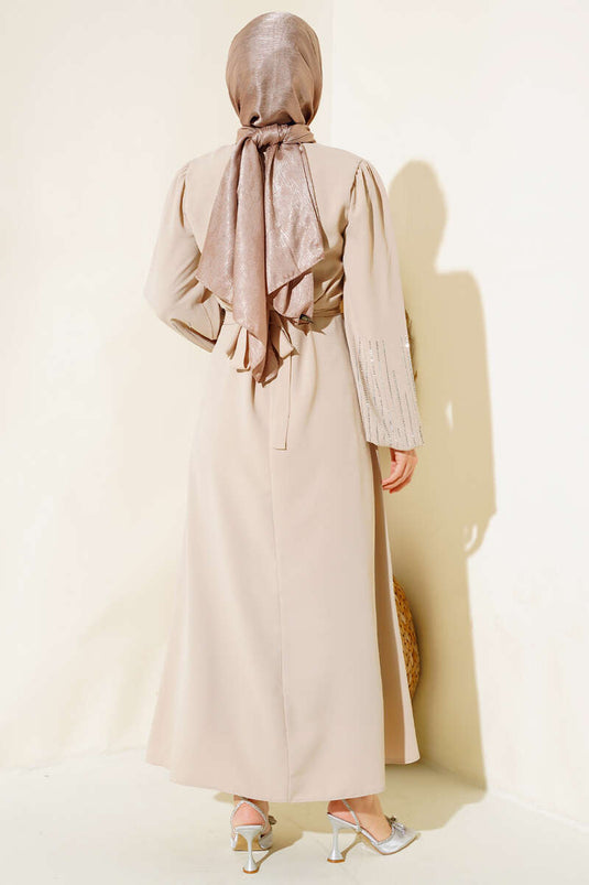 Robe Ceinturée Stoned Beige