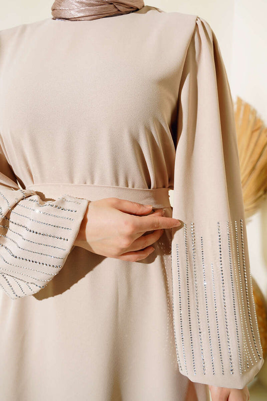 Robe Ceinturée Stoned Beige