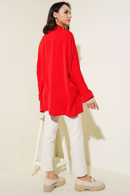 Batwing Bat Shirt Loose Red