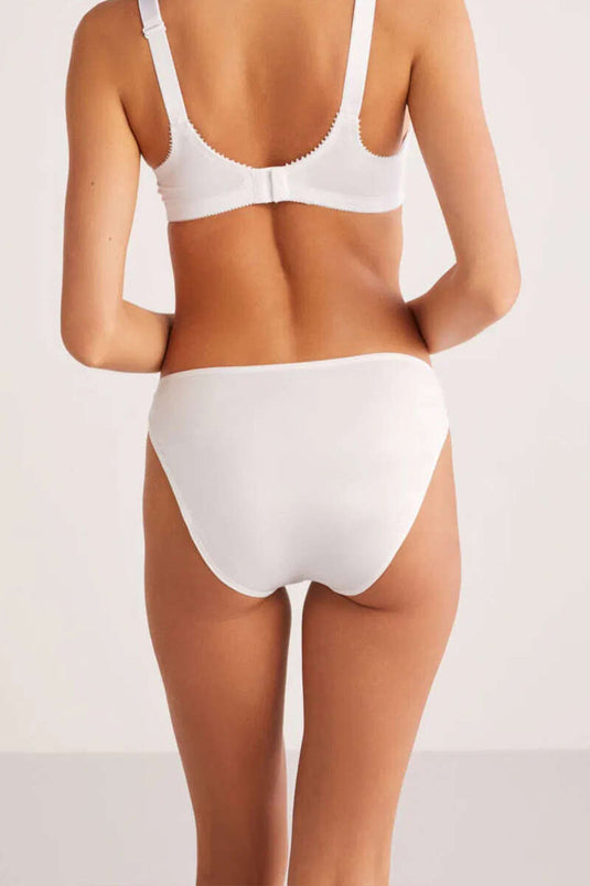 مجموعة ملابس داخلية أساسية من كوم، قطعتين، باللون الأبيض