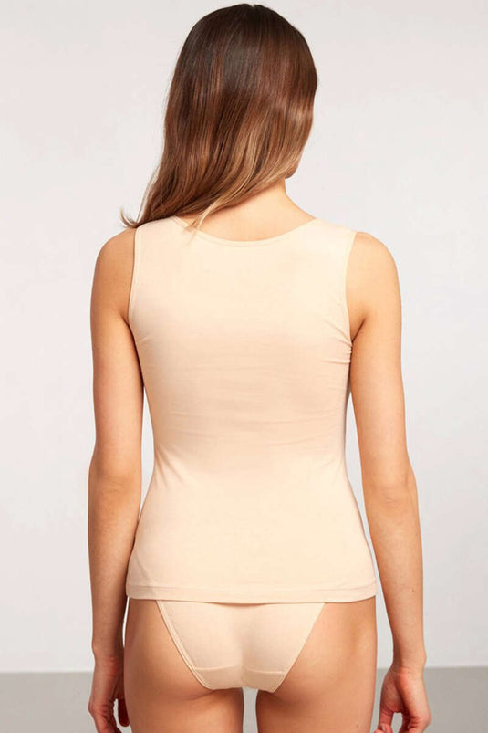 Kom Basic Singlet Kalın Askılı Atlet Ten