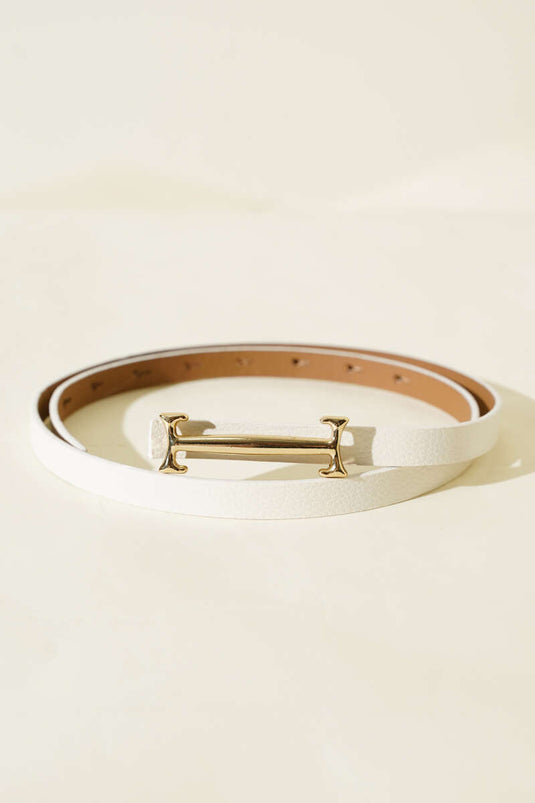 Köprü Tokalı İnce Kemer Beyaz