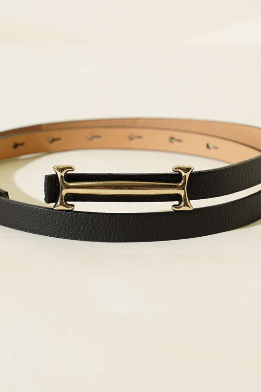 Köprü Tokalı İnce Kemer Siyah