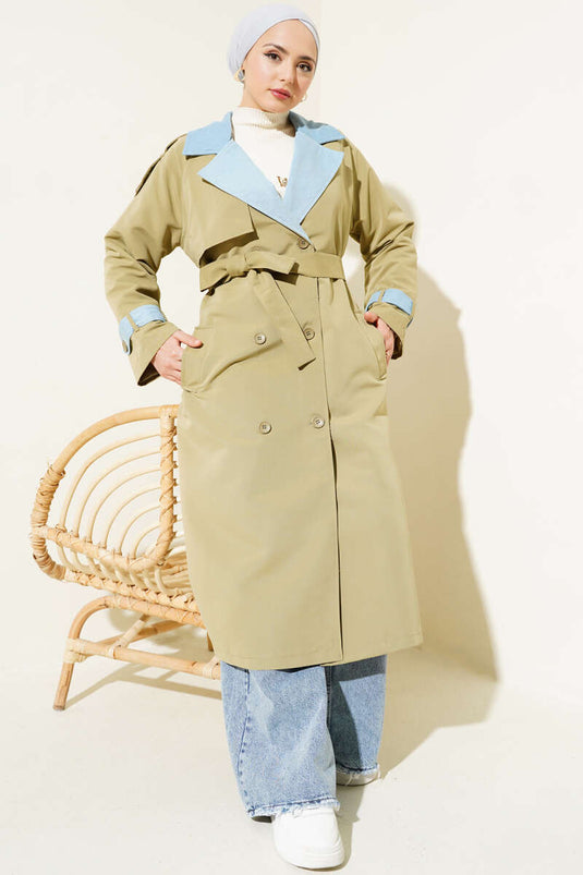 Coat with Epaulets Trench Coat Oil