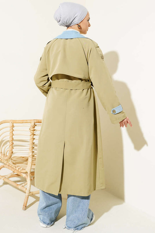 Coat with Epaulets Trench Coat Oil