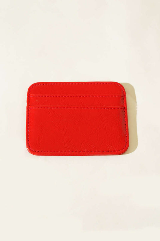 Crocodile Pattern Card Holder Red
