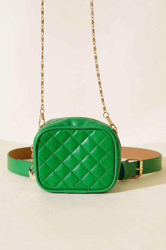 Mini sac banane à motif crocodile vert