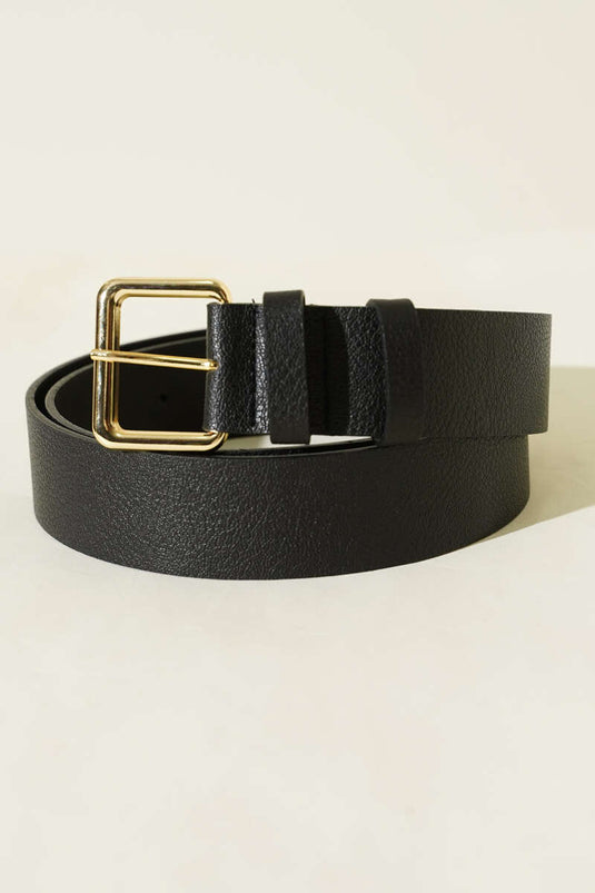 Kroko Görünümlü Metal Tokalı Kemer Siyah Gold