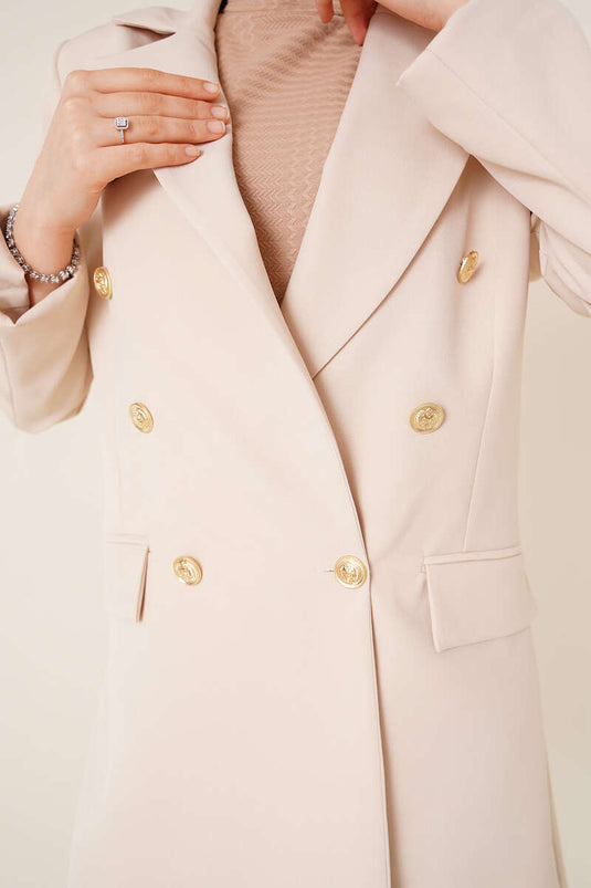 Veste beige à double boutonnage