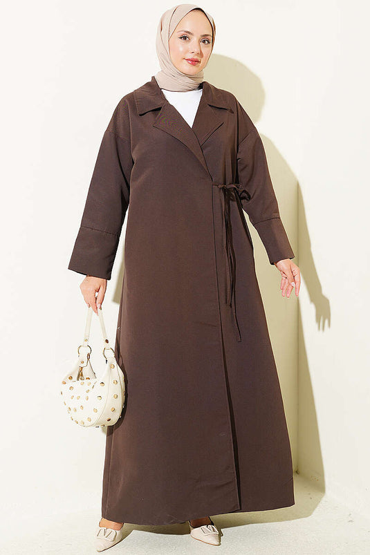 Trench-Coat À Col Croisé Et Lien En Café