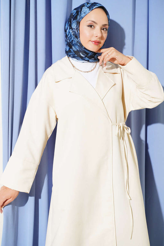Trench-Coat À Col Croisé Avec Ceinture Et Embellissements