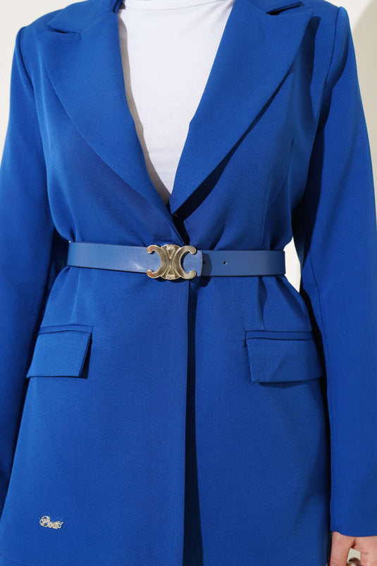 Zweireihige Jacke mit Kragen und Gürtel, Doppelanzug-Parlament