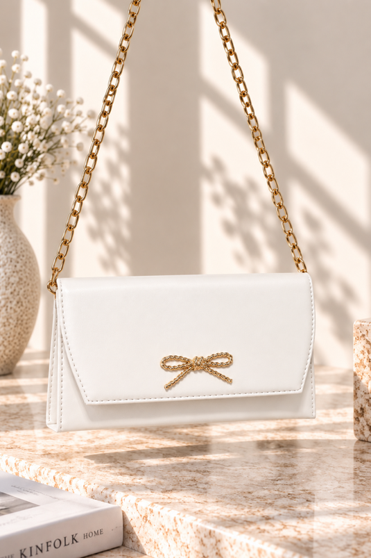 Sac À Chaîne Avec Boucle Blanche