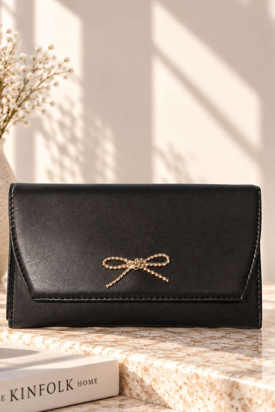 Borsa Pochette Con Catena Nera