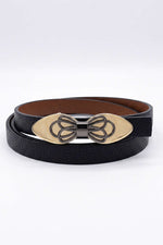 Ceinture Fine Noire À Boucle En Métal