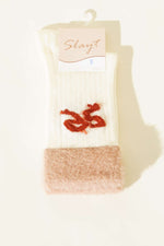 Chaussettes basses pour femme avec bordure à franges couleur écru