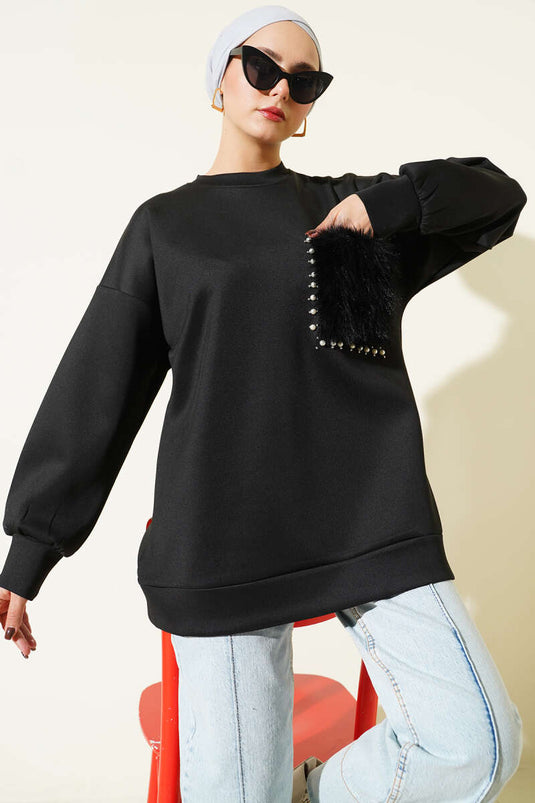 Fur Pocket Scuba Tunic Black