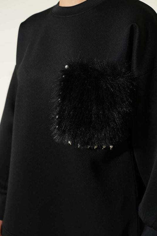 Fur Pocket Scuba Tunic Black
