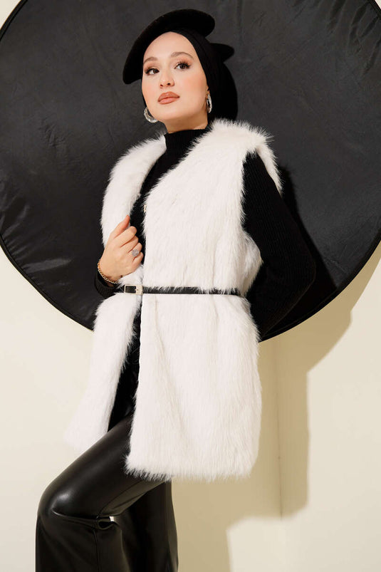 Kürklü Kemerli Yelek Taş