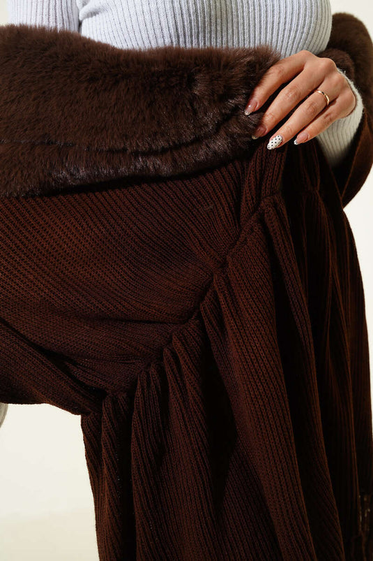 Châle d'épaule en fourrure, café