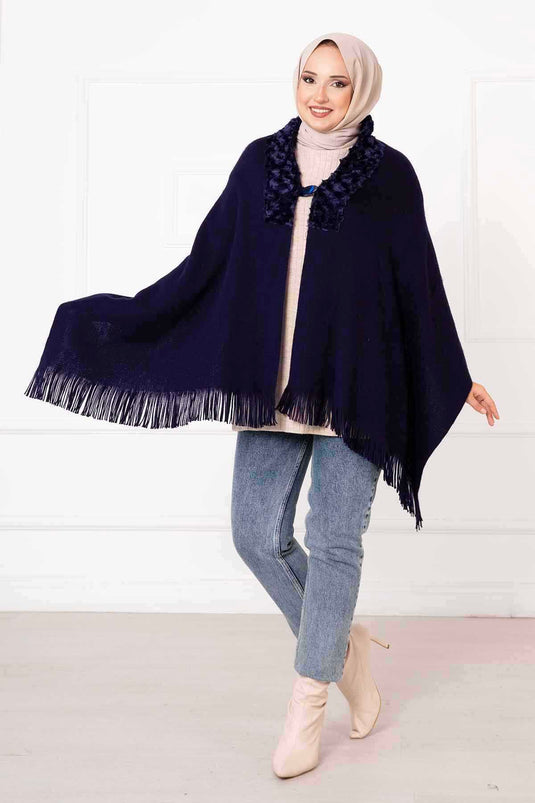 Châle Poncho Fourrure Saks