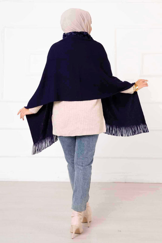 Châle Poncho Fourrure Saks