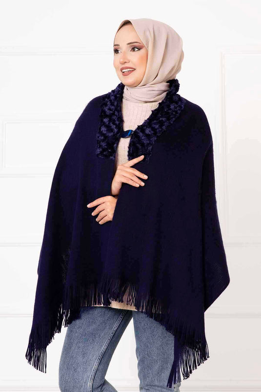 Châle Poncho Fourrure Saks