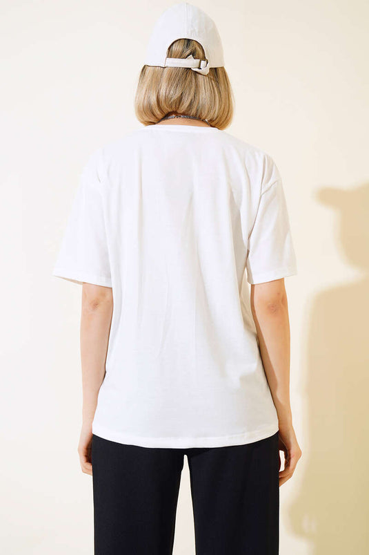 T-Shirt Imprimé Oiseaux Blanc