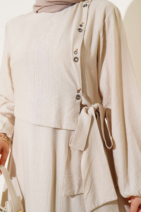 فستان بيج برباط وتفاصيل فتحات