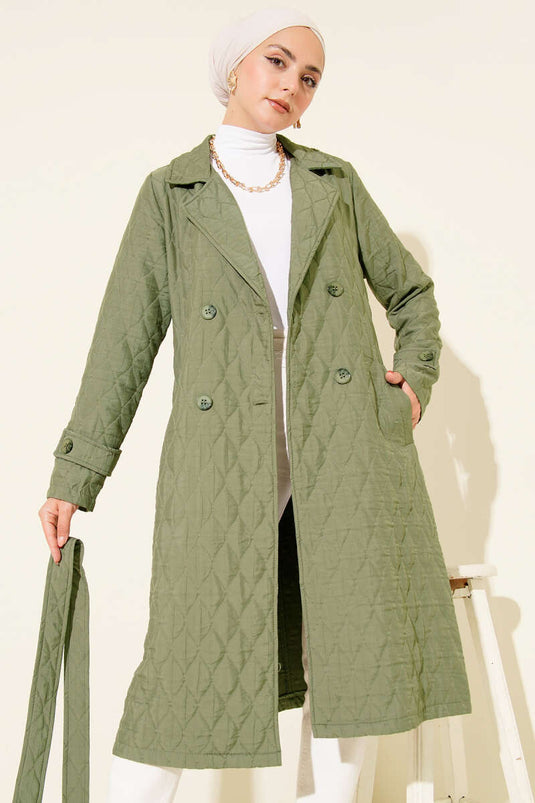 Belted Quilted Cape Khaki