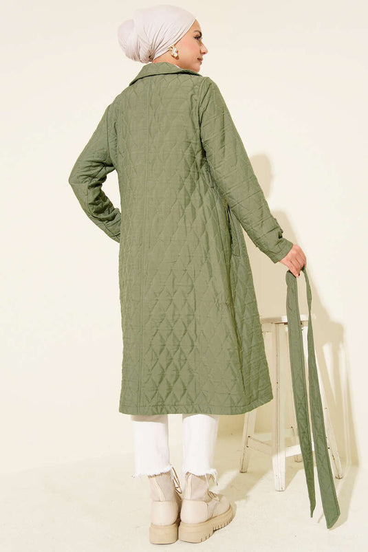 Belted Quilted Cape Khaki