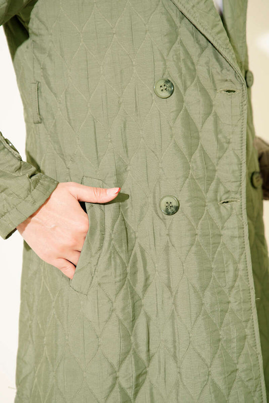Belted Quilted Cape Khaki