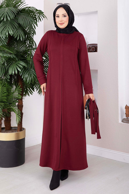 Robe Oysho Ceinturée Bordeaux