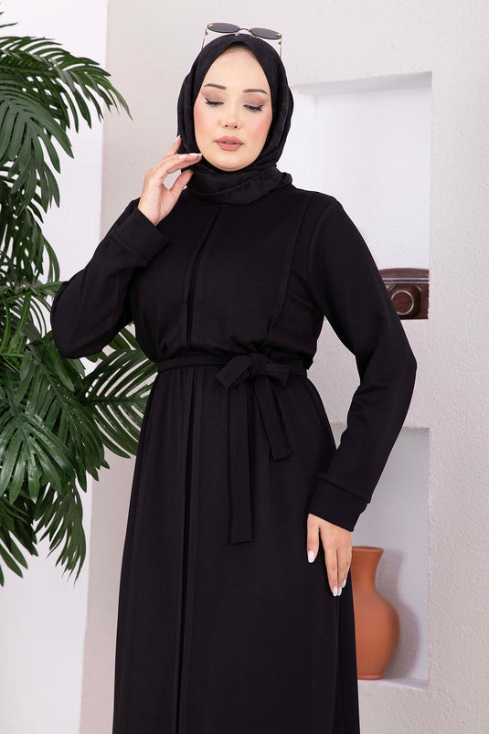 Belted Oysho Kleid Schwarz