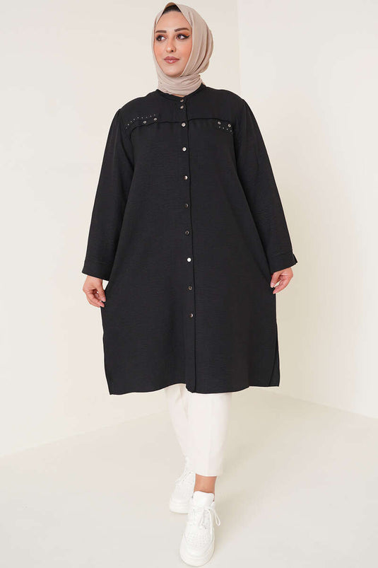 Chemise grande taille avec œillets noirs