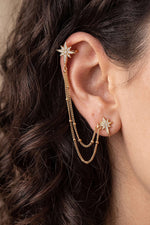 Boucles D'oreilles Helix Ornées D'étoiles Du Nord En Or