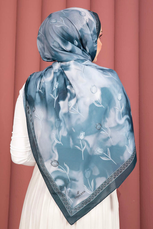Lale Pattern Scarf Series Smoke