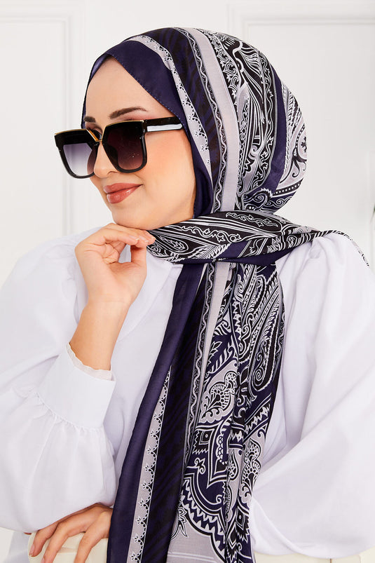 شال حجاب بنقشة الحمم البركانية -7