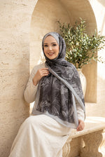 Série De Foulards Lavín À Motif Floral Gris