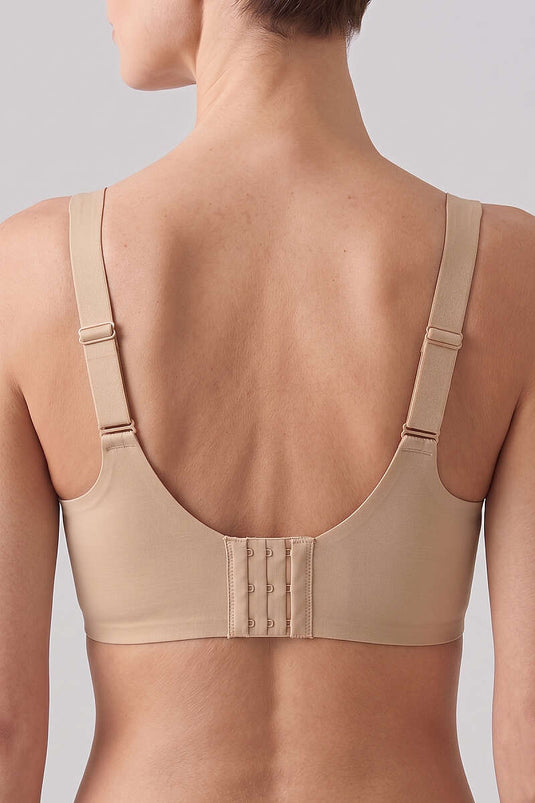 Soutien-gorge gainant sans couture à découpe laser couleur beige