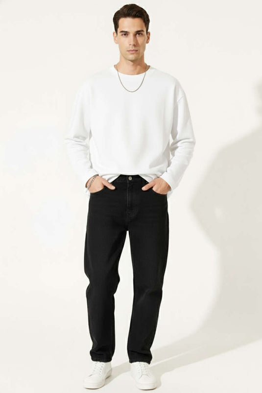 Laser Cut Long-Sleeve Sweatshirt White