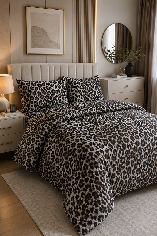 Leopard Print Double Duvet Cover Set Leopard