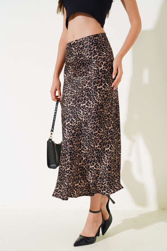 Jupe crayon à motif léopard