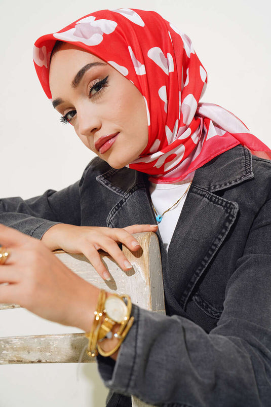 Écharpe douce à rayures motif léopard en alizarine